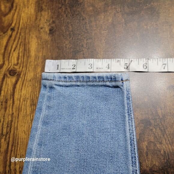 American Eagle Mom Jeans 00 S High Rise Medium Light Wash Stretch Denim - Picture 11 of 12